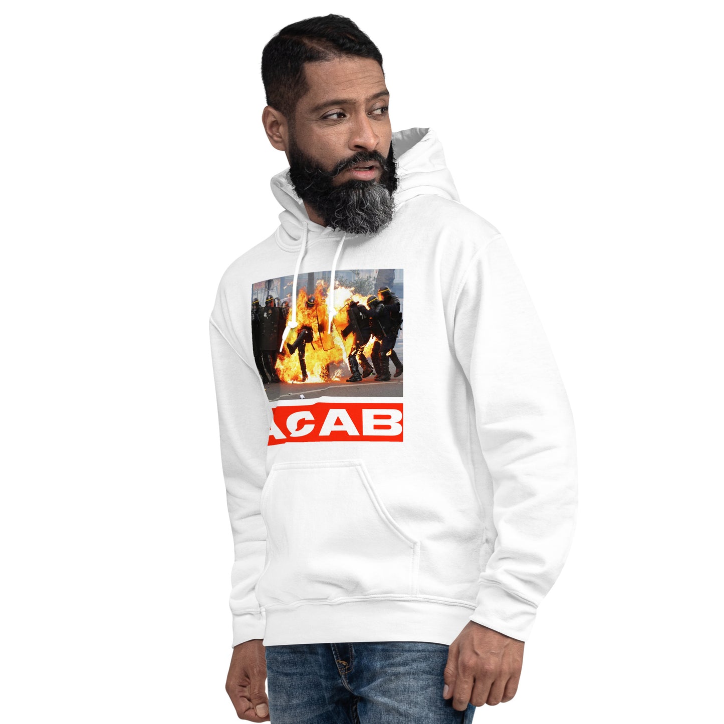 ACAB HOODIE BLANC