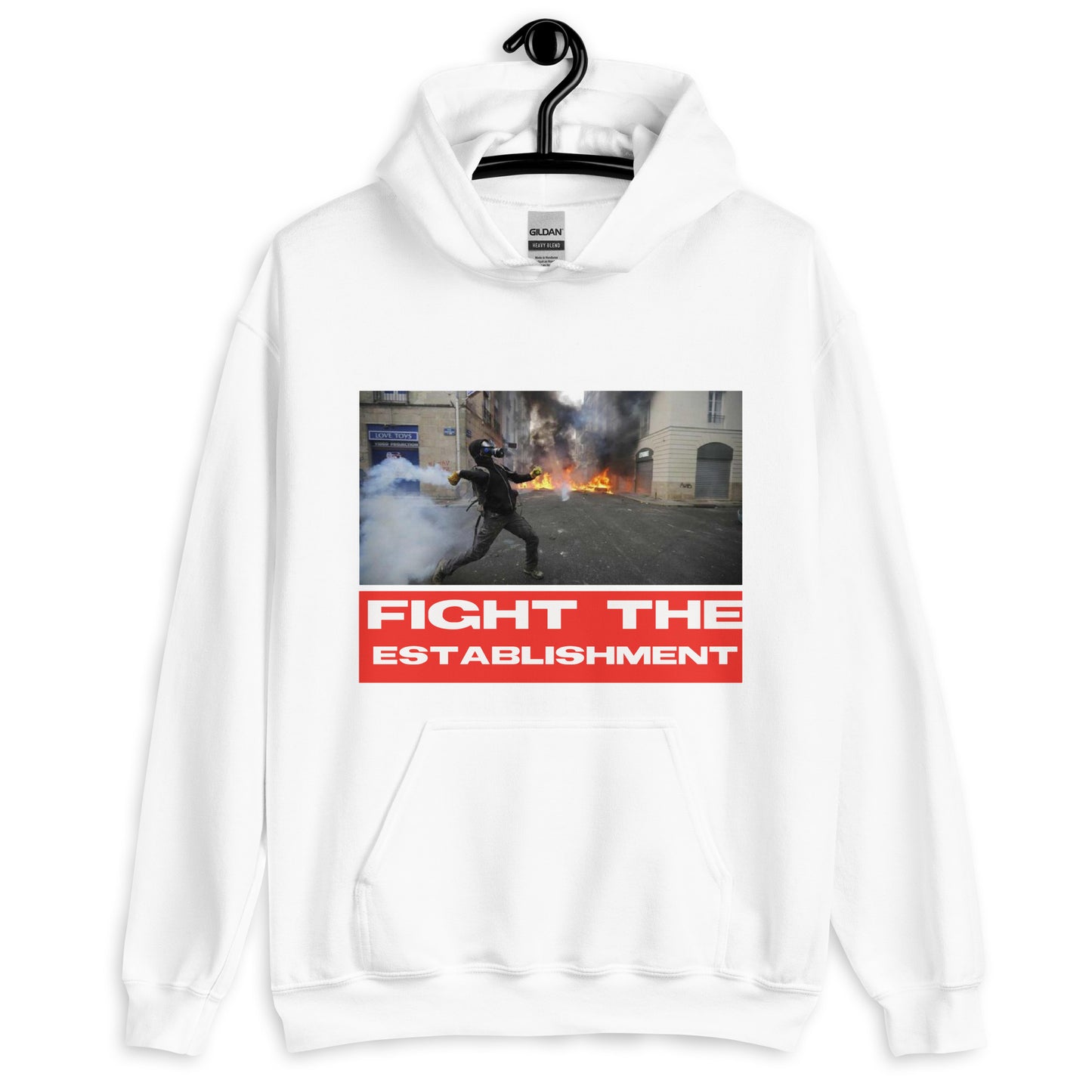 HOODIE FIGHT BLANC