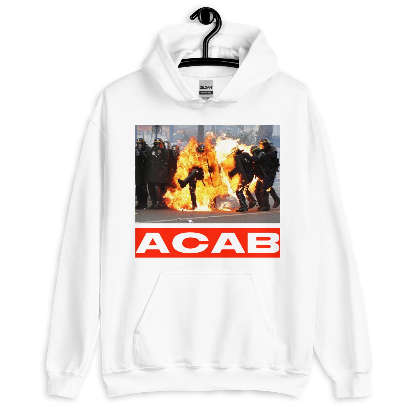 ACAB HOODIE BLANC
