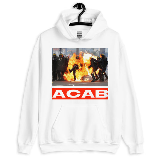 ACAB HOODIE BLANC